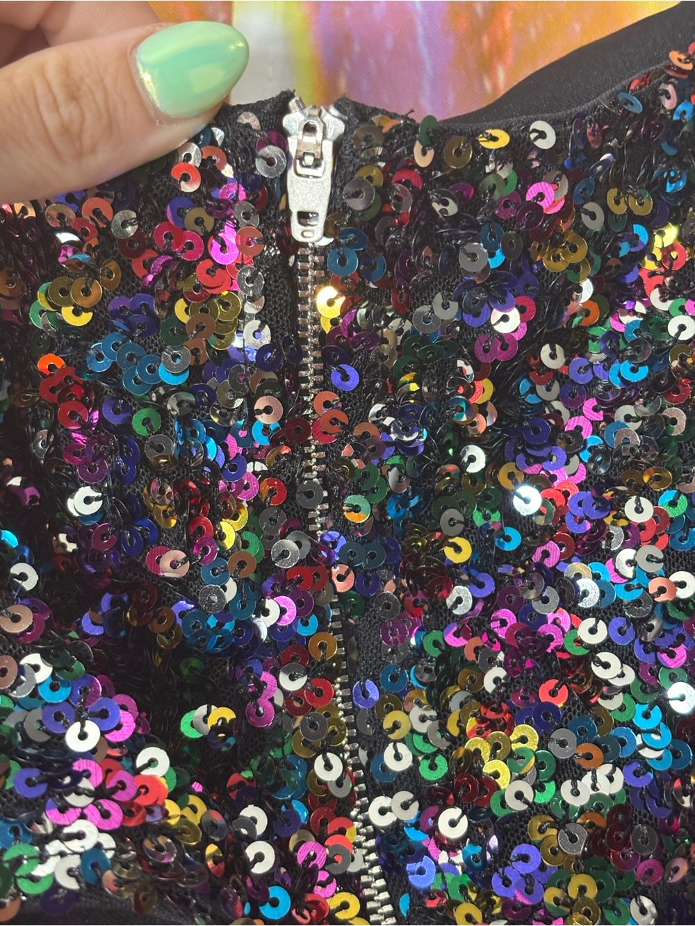 sequin multicolor crop top✨ - Picture 5 of 6